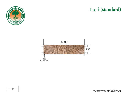 1x4 Western Red Cedar - Clear Vertical Grain (CVG) - S4S/KD - Advantage Lumber