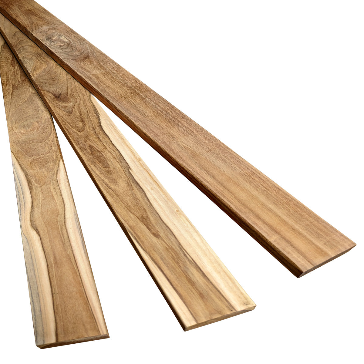 Solid Teak Veneer Strips In 3' Lengths