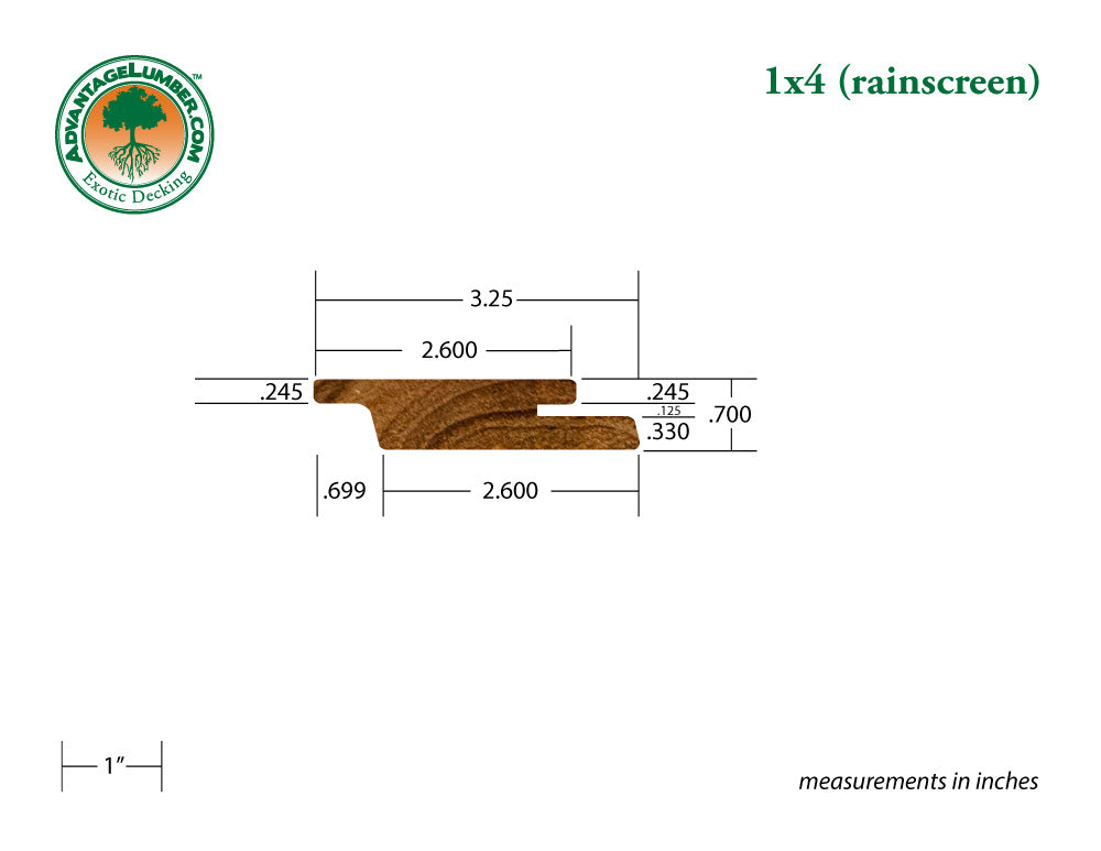 1 x 4 Teak Rainscreen Siding (Select Grade)