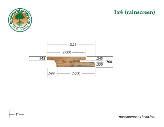 FSC® 1x4 Tigerwood Rainscreen - Advantage Lumber