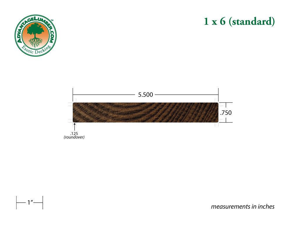 Arbor Wood Thermally Modified Natrl Ash, 1x6 Standard
