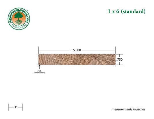 1x6 Western Red Cedar - Clear Vertical Grain (CVG) - S4S/KD - Advantage Lumber