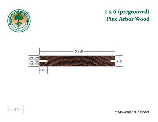 Arbor Wood Thermally Modified Natrl Pine, 1x6 Pre-Grooved