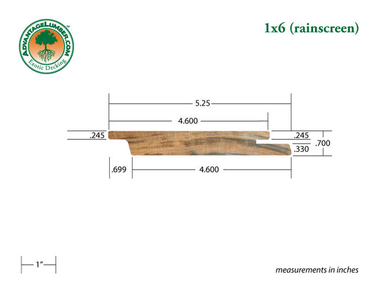 1 x 6 Tigerwood Rainscreen Siding