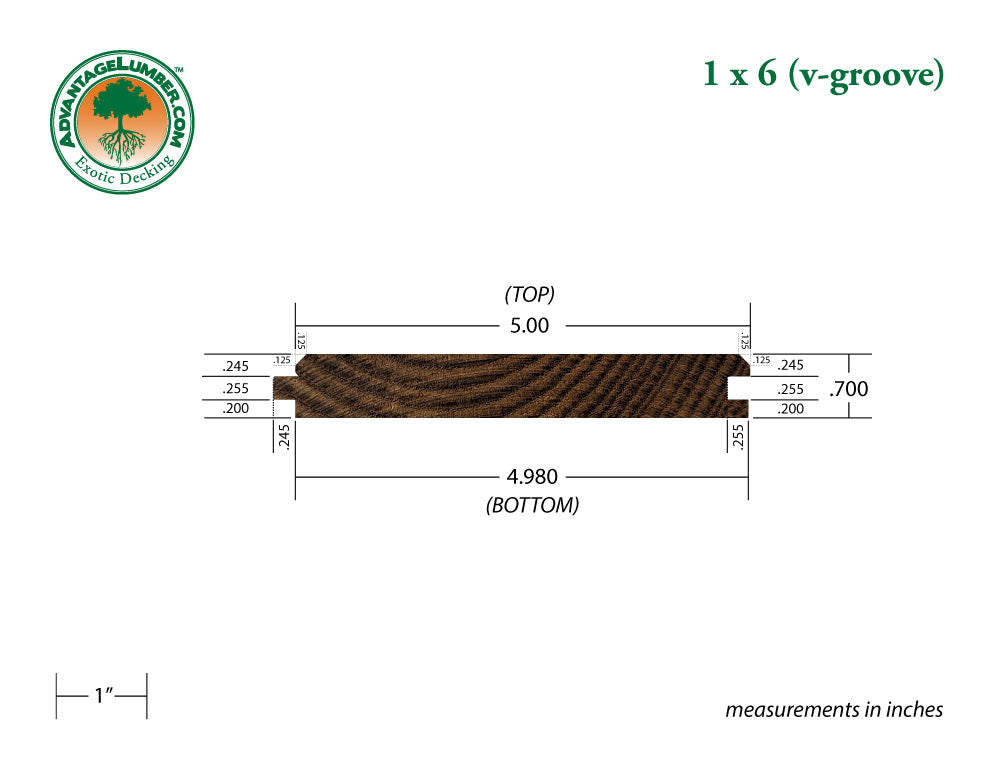 Arbor Wood Thermally Modified Natrl Ash, 1x6 V-Groove