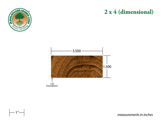 2 x 4 Teak Wood (Select Grade) - Advantage Lumber