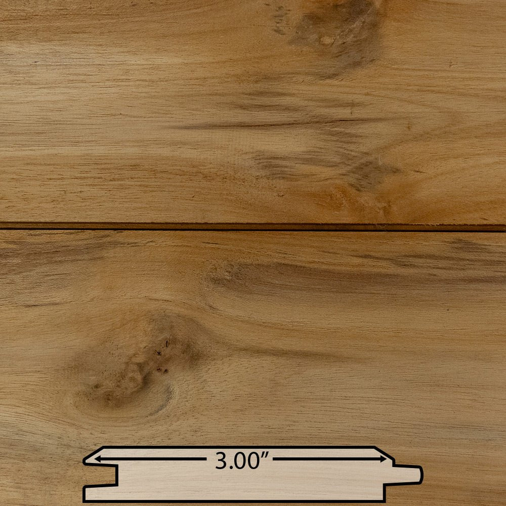 1x4 Plantation Teak 60° V-Joint Unfinished, Character Grade - Advantage Lumber