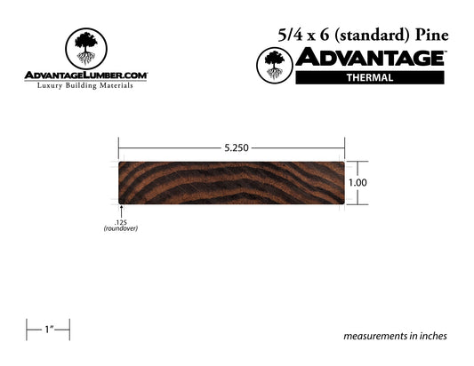 Advantage Thermally Modified Pine, 5/4x6 Standard