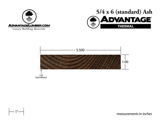 Advantage Thermally Modified Ash, 5/4x6 Standard - Advantage Lumber