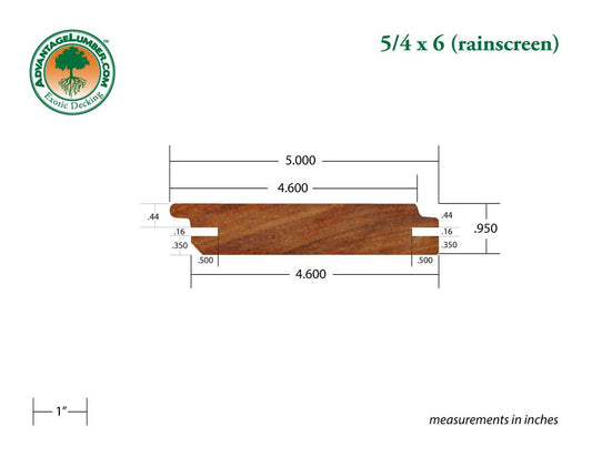 5/4 x 6 Golden Mahogany™ (Yellow Balau) Rainscreen Siding - Advantage Lumber
