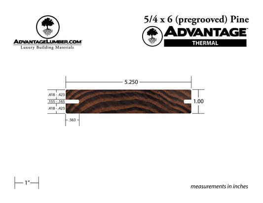 Advantage Thermally Modified Pine, 5/4x6 Pre-Grooved