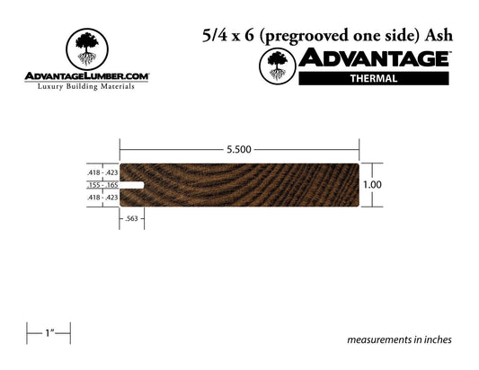 Advantage Thermally Modified Ash, 5/4x6 One-Sided Pre-Grooved - Advantage Lumber