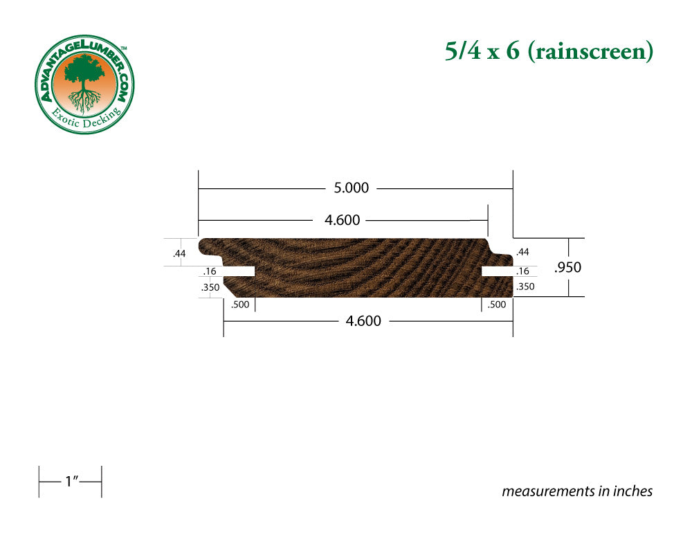 Arbor Wood Thermally Modified Natrl Ash, 5/4x6 Rainscreen