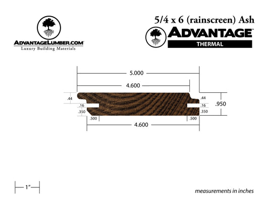 Advantage Thermally Modified Ash, 1x6 Rainscreen