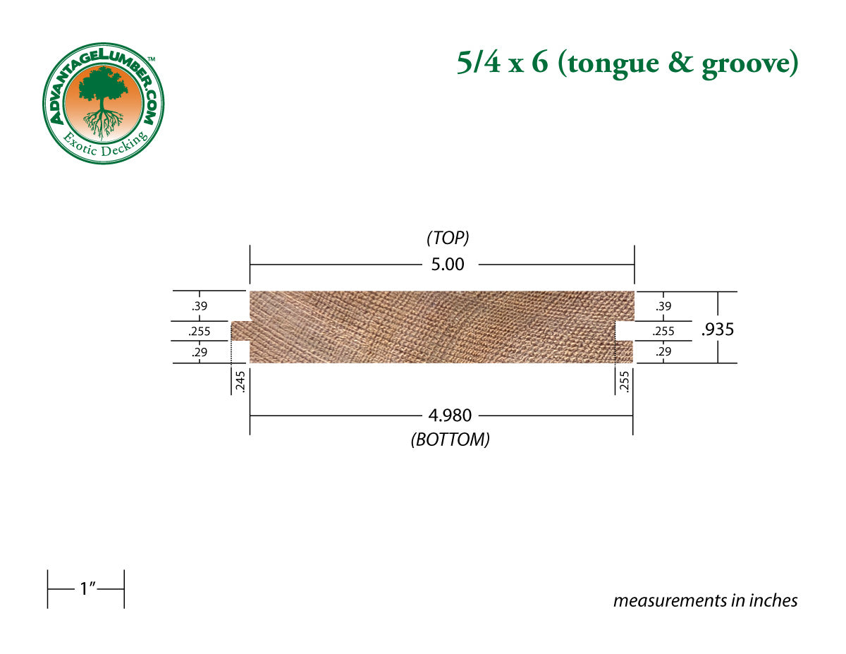 5/4x6 Western Red Cedar Tongue & Groove Square-Edge - Select Knotty (STK) Appearance Grade S4SEE