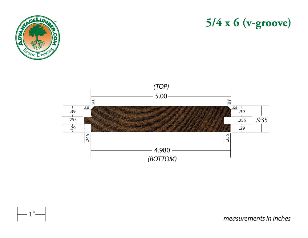 Arbor Wood Thermally Modified Natrl Ash, 5/4x6 V-Groove