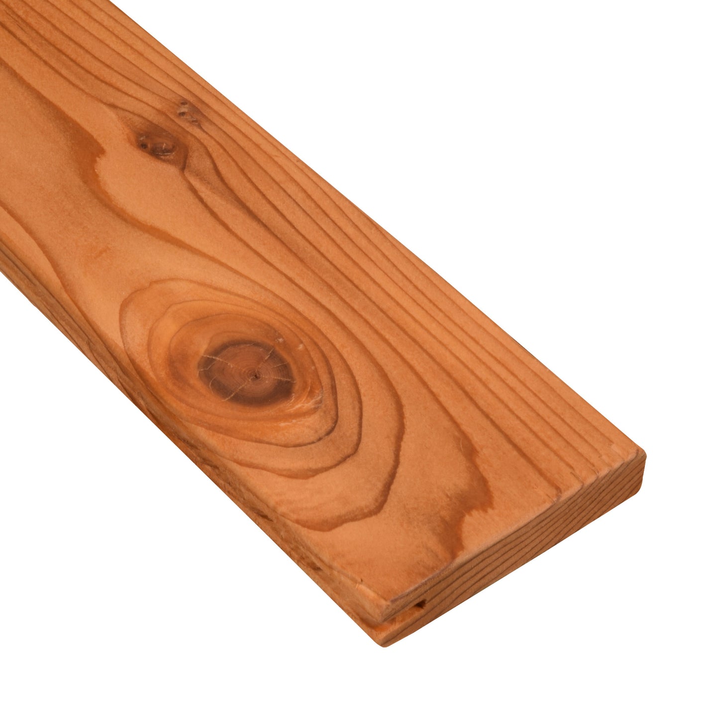 1x4 Western Red Cedar One-Sided Pre-Grooved - Select Knotty (STK) Appearance Grade - S1S2E/Green