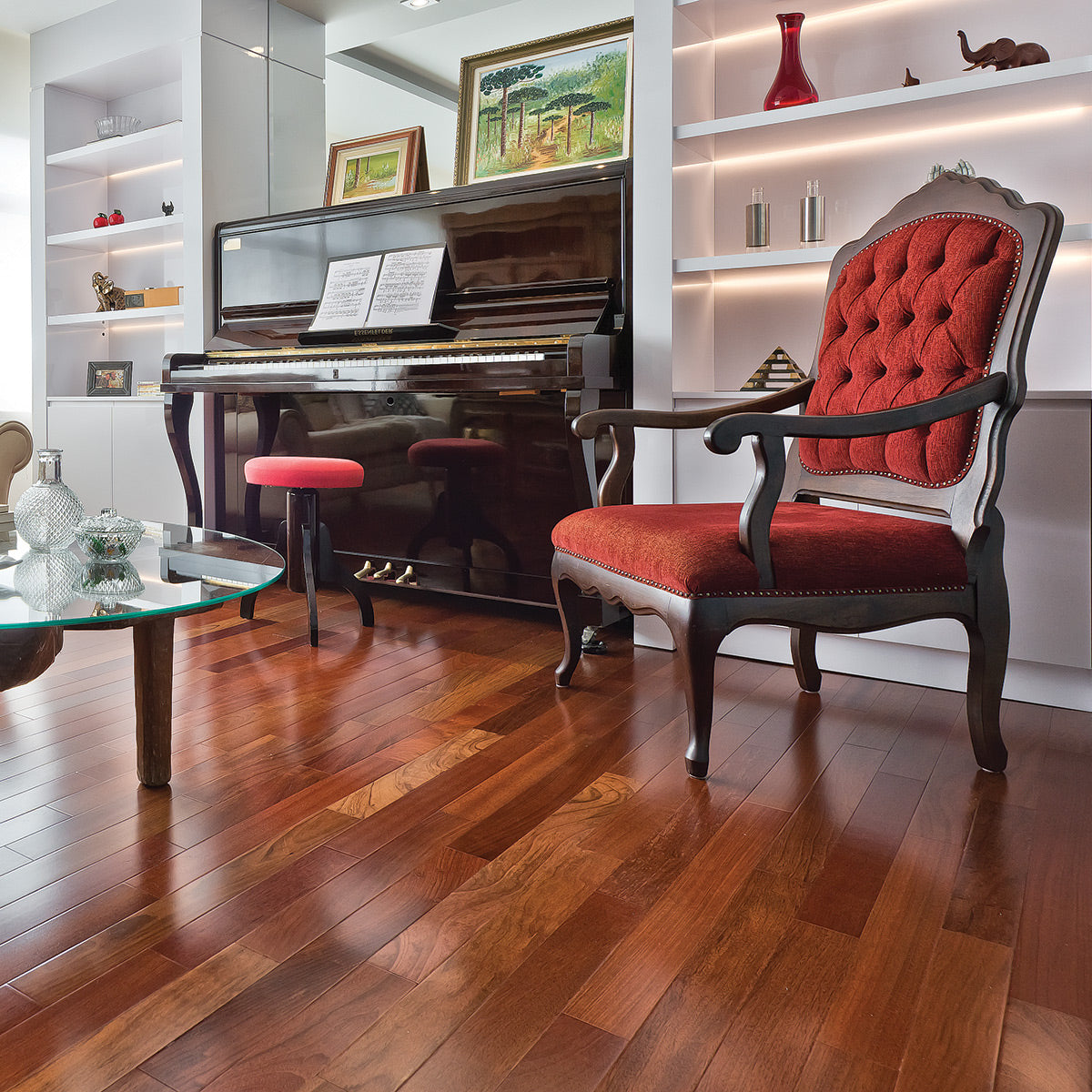Brazilian Cherry (Jatoba) Tinted Engineered Flooring 3.25″ Prefinished Satin, $4.83/sqft