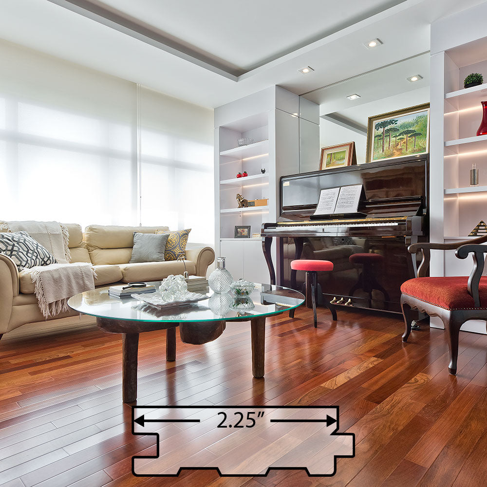 Brazilian Cherry (Jatoba) Solid Flooring 2.25″ Prefinished Satin, $5.07/sqft