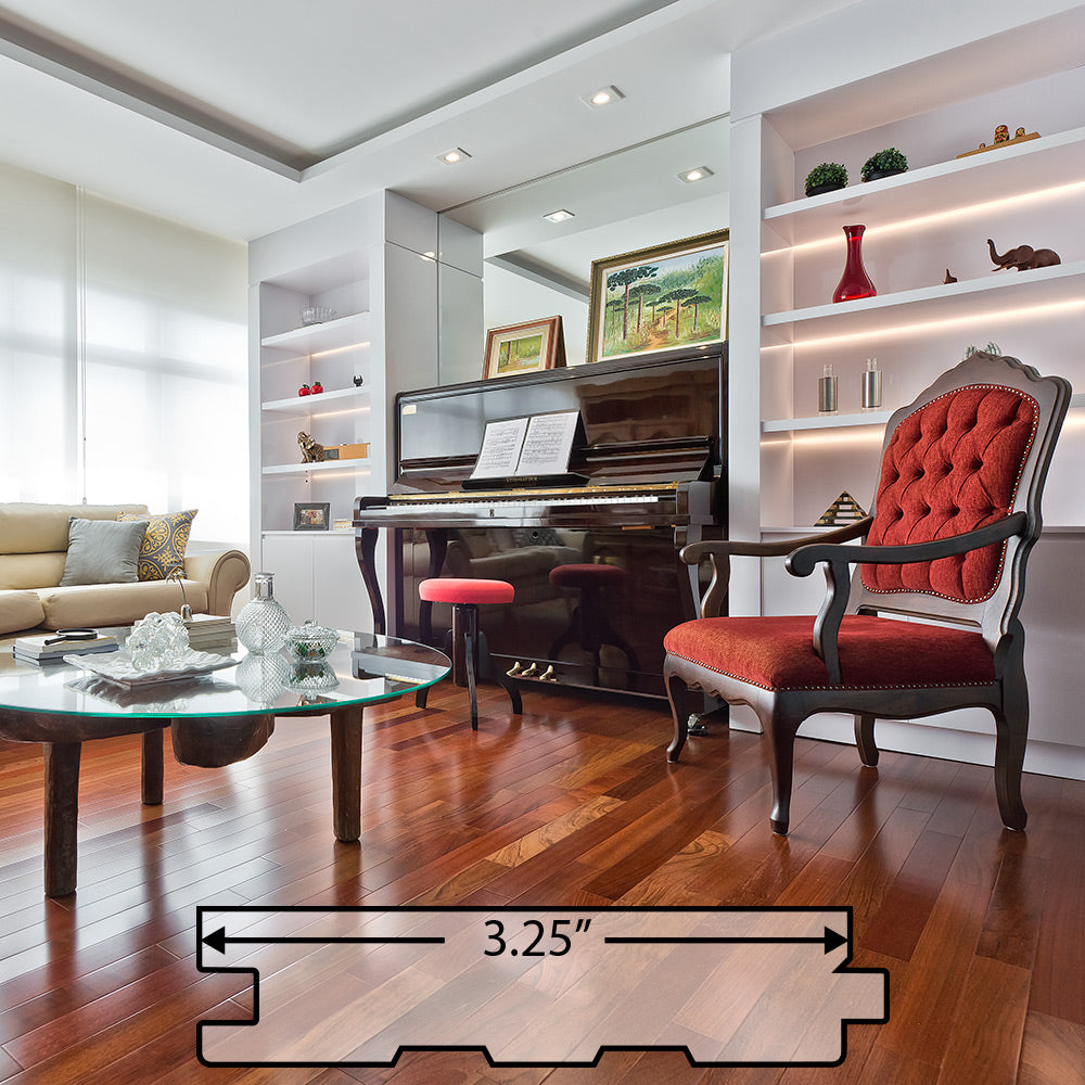 Brazilian Cherry (Jatoba) Tinted Engineered Flooring 3.25″ Prefinished Satin, $4.83/sqft