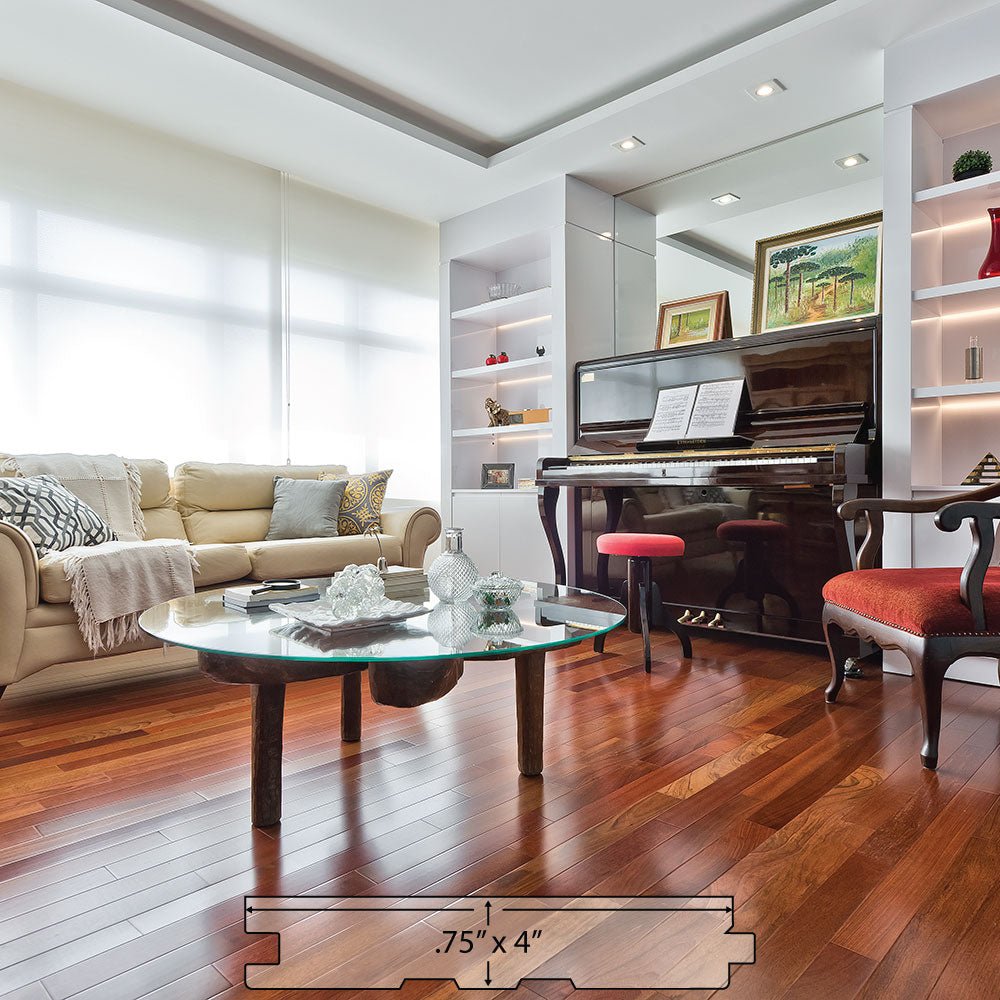 Brazilian Cherry (Jatoba) Solid Flooring 0.75″ x 4″ Unfinished, $5.20/sqft - Advantage Lumber
