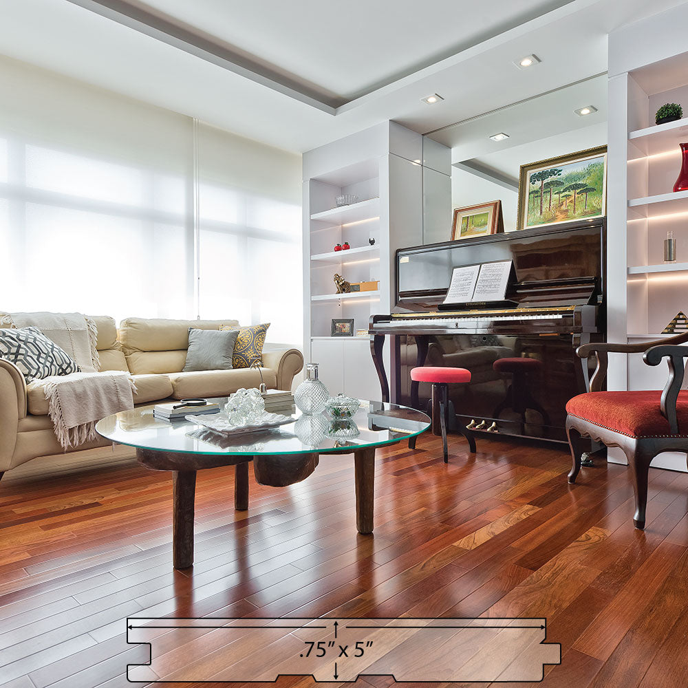 Brazilian Cherry (Jatoba) Solid Flooring 5″ Unfinished, $6.27/sqft