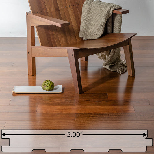 Brazilian Chestnut (Sucupira) Tinted Engineered Flooring 5″ Prefinished Satin, $6.36/sqft