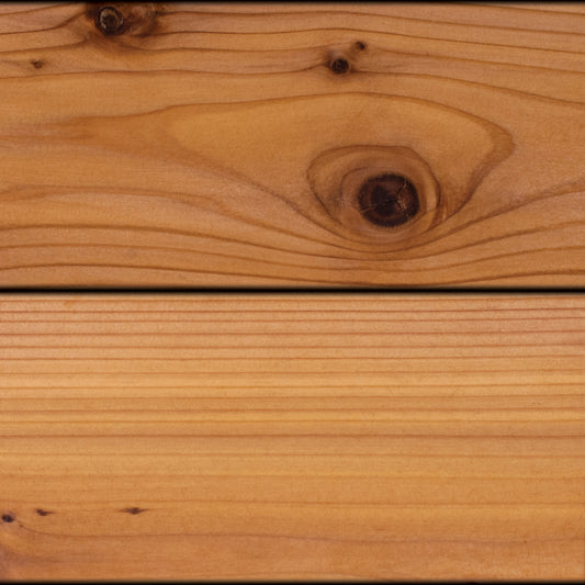 1x4 Western Red Cedar Tongue & Groove Square-Edge - Select Knotty (STK) Appearance Grade - S1S2E/Green
