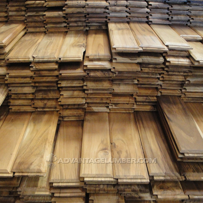 1x4 Plantation Teak End-Matched V-Groove Unfinished, Character Grade