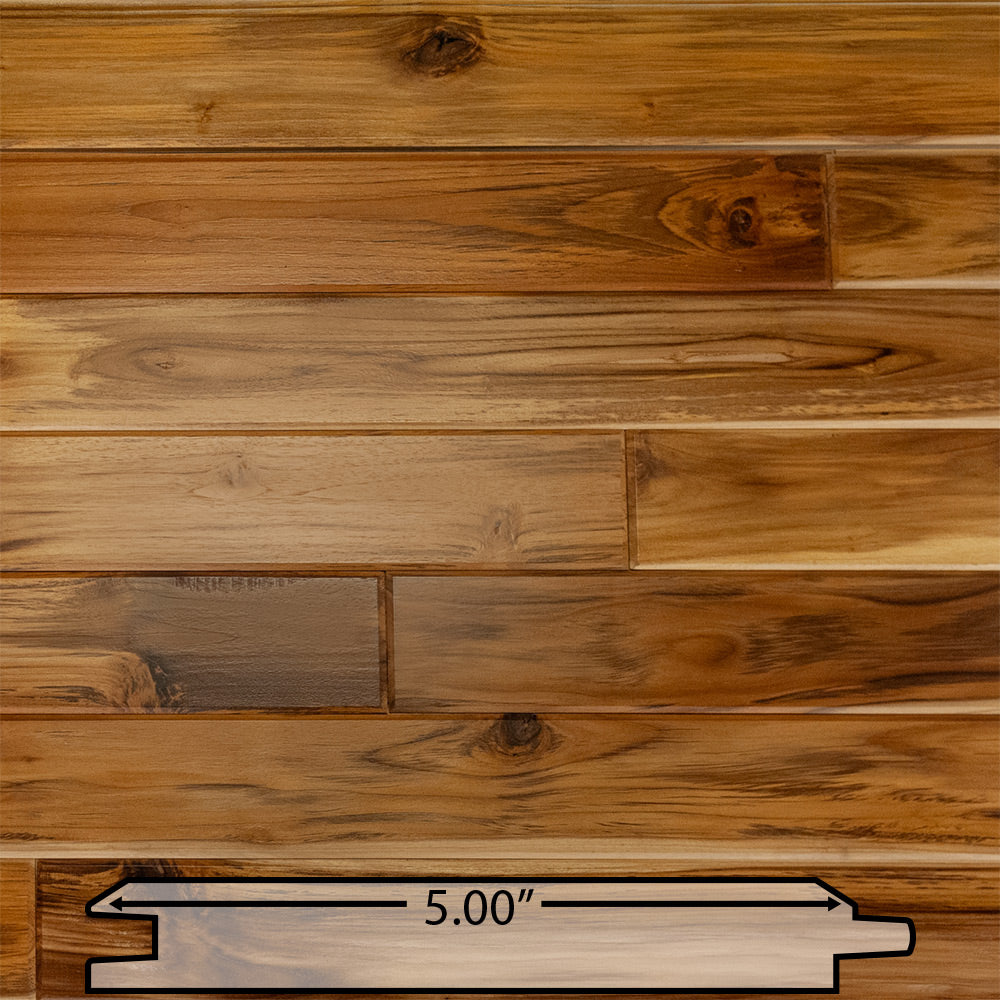 1x6 Plantation Teak End-Matched 60° V-Joint Prefinished, Character Grade