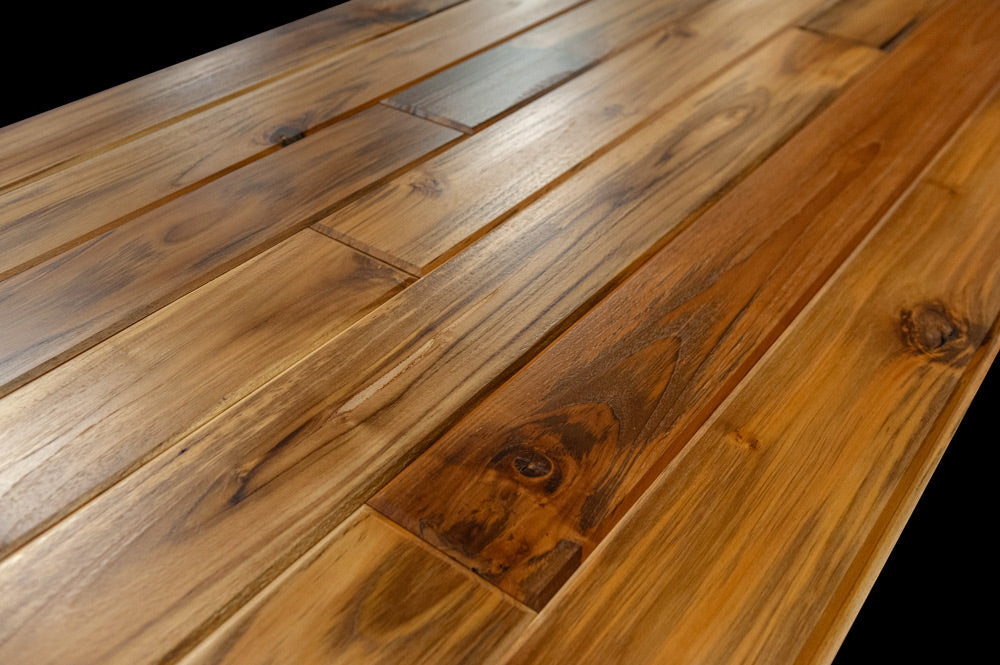 1x6 Plantation Teak End-Matched 60° V-Joint Prefinished, Character Grade