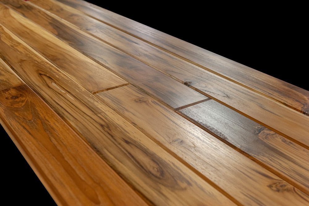 1x6 Plantation Teak End-Matched 60° V-Joint Prefinished, Character Grade Free Sample - Advantage Lumber