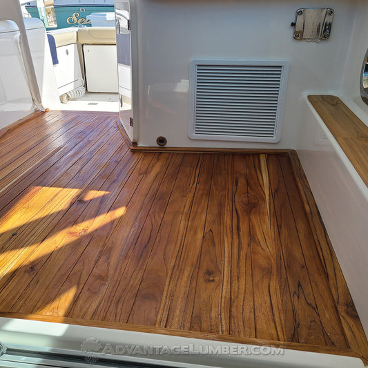 1 x 6 Teak - Plantation Wood One Sided Pre-Grooved Decking (Premium Grade)