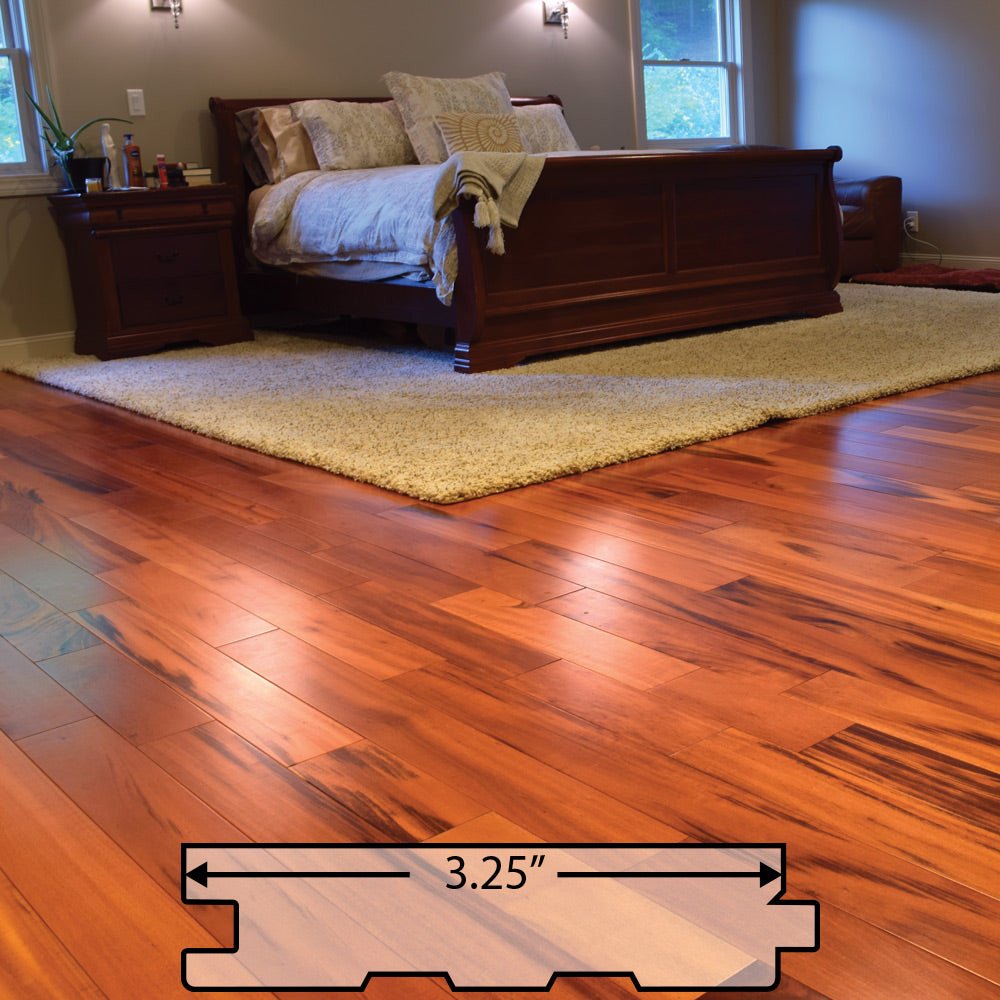 Tigerwood (Goncalo Alves, Muiracatiara, Brazilian Koa) Engineered Flooring 0.375″ x 3.25″ Prefinished Satin, $4.83/sqft - Advantage Lumber
