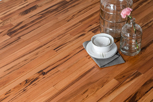 Tigerwood (Goncalo Alves, Muiracatiara, Brazilian Koa) Solid Flooring 0.75″ x 3.25″ Prefinished Satin, $5.82/sqft - Advantage Lumber