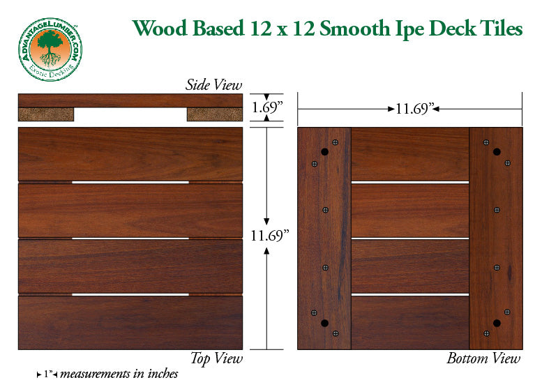 12 x 12 Ipe Deck Tile Kit