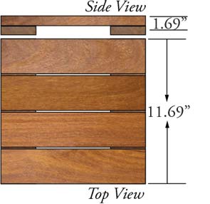 12 x 12 Cumaru Deck Tile Kit