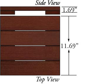 12 x 12 Brazilian Redwood (Massaranduba) Deck Tile Kit