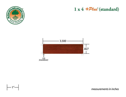 1 x 4 +Plus® Brazilian Redwood (Massaranduba) Wood Decking (21mm x 4) - Advantage Lumber