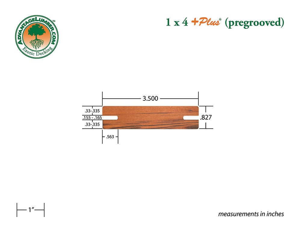 1x4+ Plus Tigerwood Pre-Grooved 6'-18' Deck Surface Kit - Advantage Lumber