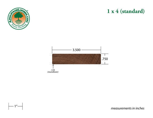 1 x 4 Mahogany (Red Balau) Wood Decking - Advantage Lumber