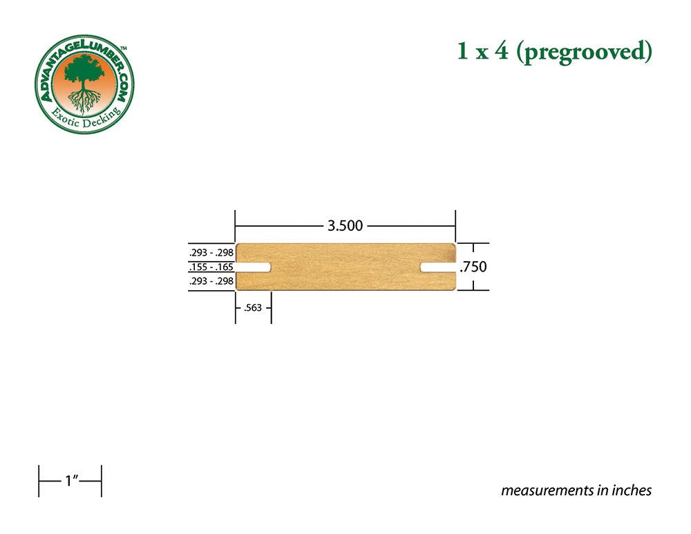 FSC® 1x4 Garapa Pre-Grooved - Advantage Lumber