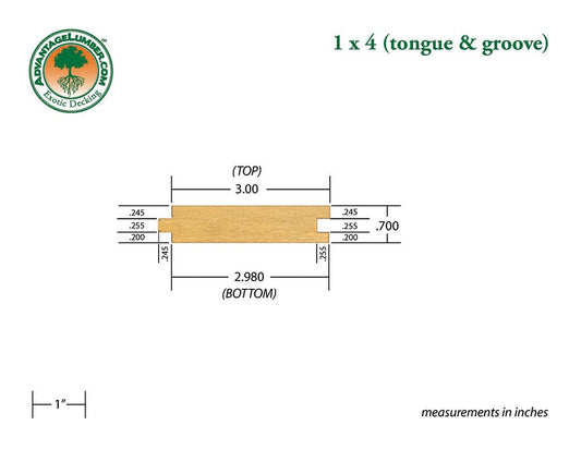FSC® 1x4 Garapa Tongue & Groove Square-Edge - Advantage Lumber
