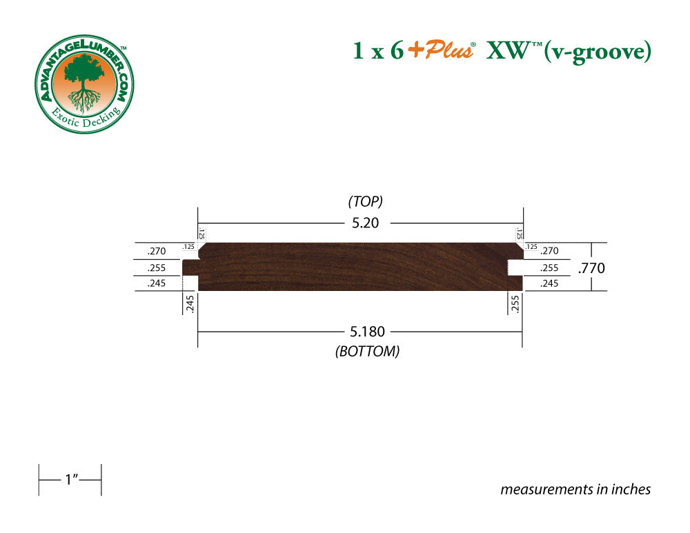 Ipe Wood 45° V-Groove