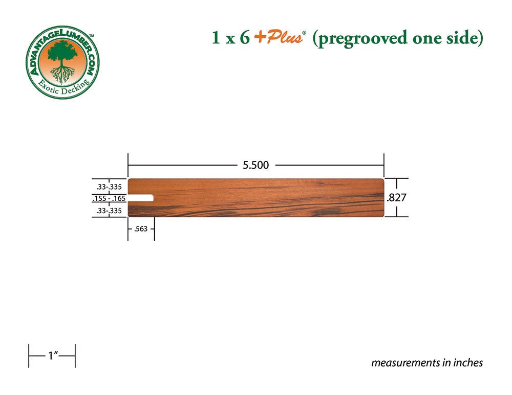 FSC® 1x6 +Plus® Tigerwood One-Sided Pre-Grooved - Advantage Lumber