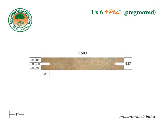 FSC® 1x6 +Plus® Garapa Pre-Grooved - Advantage Lumber