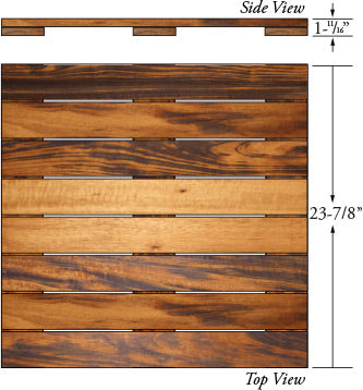 24x24 Tigerwood Deck Tile Kit