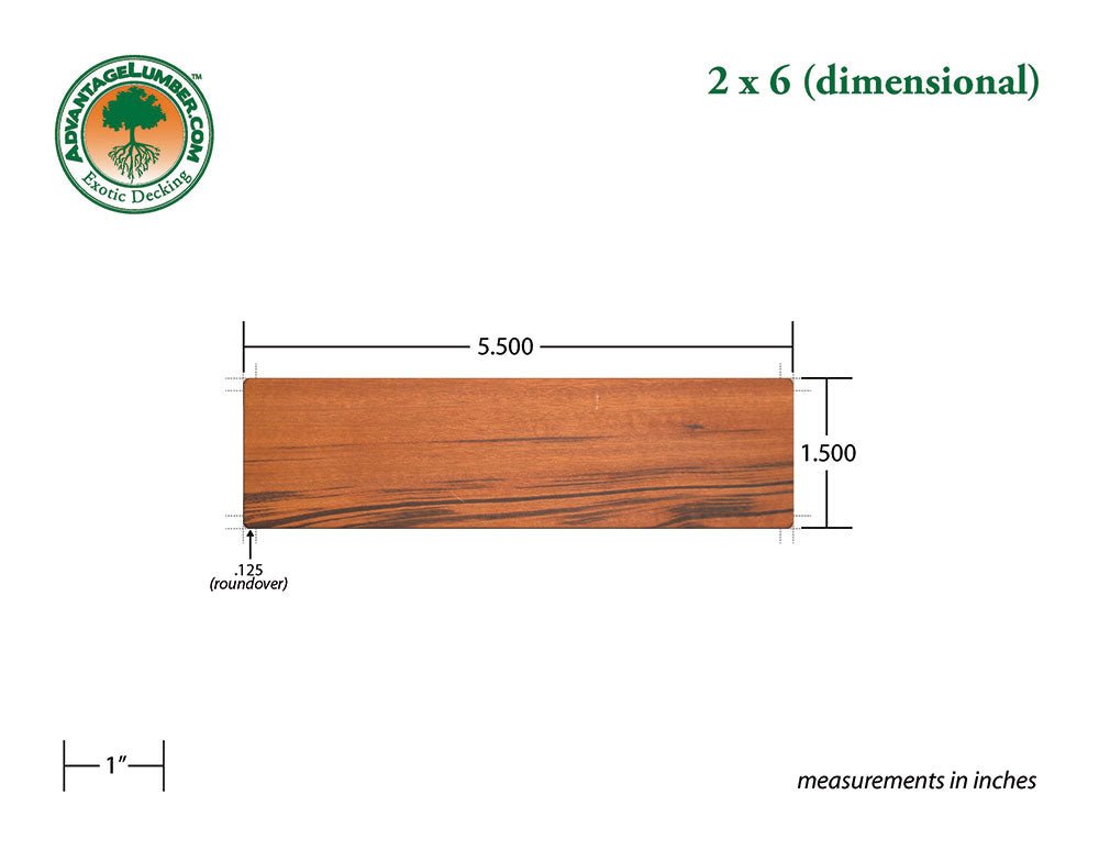 2 x 6 Tigerwood Lumber - Advantage Lumber