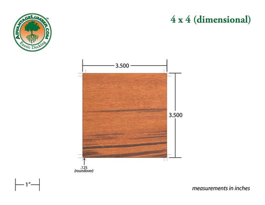 4 x 4 Tigerwood Lumber - Advantage Lumber