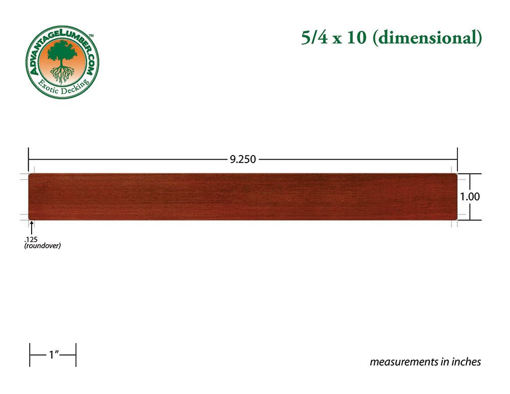 5/4 x 10 Brazilian Redwood (Massaranduba) Wood Decking - Advantage Lumber